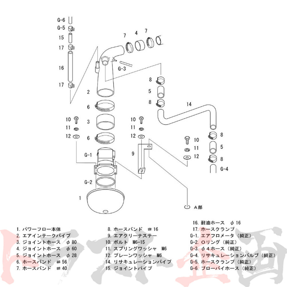HKS エアクリ レーシング サクション スカイライン ECR33/ER34 ステージア WGC34/WGNC34 #213121289 - トラスト企画
