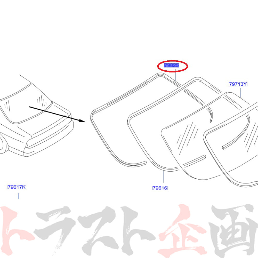 日産 リアガラス インナーモール スカイライン ECR33/ER33/ENR33/HR33 -95/01 ##663101786