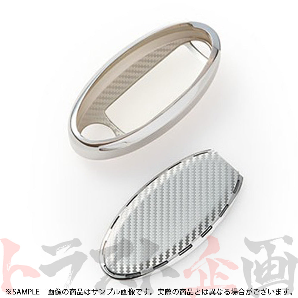◆ 日産 インテリジェントキーケース フルカバータイプ(カーボン)シルバー KWA10-00PS0 ##663191776 - トラスト企画