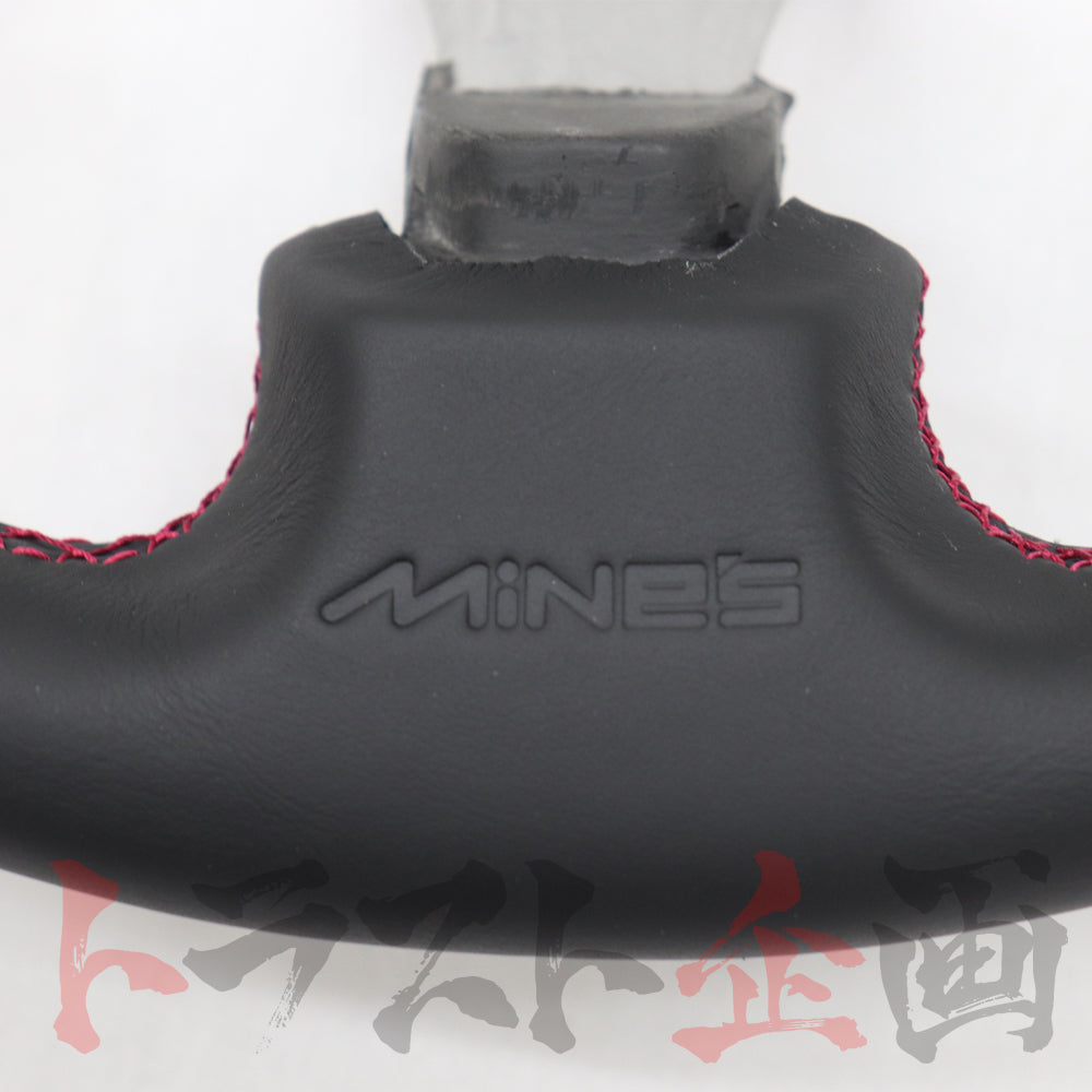 MINE'S レザーステアリング タイプII 丸型 レッドステッチ - BNR34 ##875111031