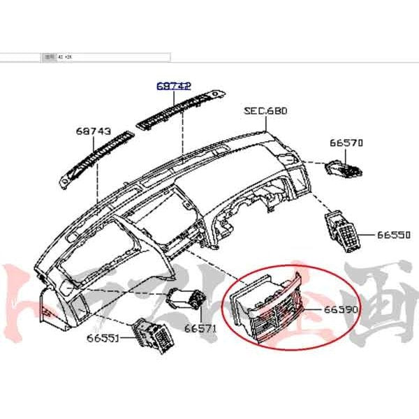 エアコン吹出口 スカイライン GT-R BNR34 #663111546