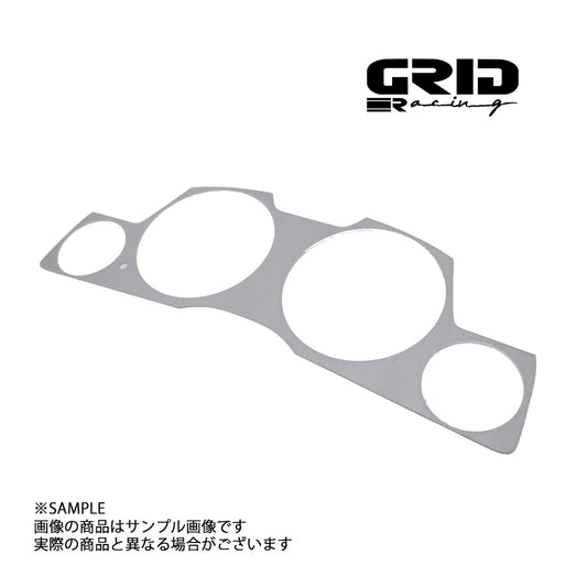 GRID RACING メーターパネルカバー（左トリップ型） シルバーメタリック スカイライン ER34/ENR34/HR34 ##337111007 - トラスト企画