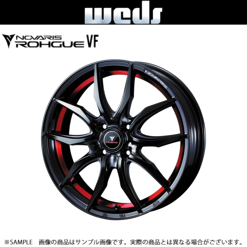 WEDS ウェッズ NOVARIS ROHGUE VF  17x6.5 42 4H/100  ピアノブラック/レッドライン アルミ ホイール 1本 40064 ##179132999 - トラスト企画