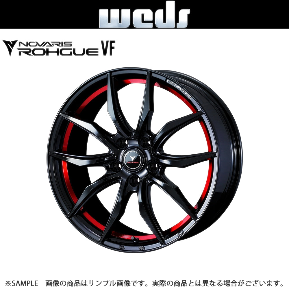 WEDS ウェッズ NOVARIS ROHGUE VF  17x6.5 52 5H/114.3  ピアノブラック/レッドライン アルミ ホイール 1本 40065 ##179133000 - トラスト企画