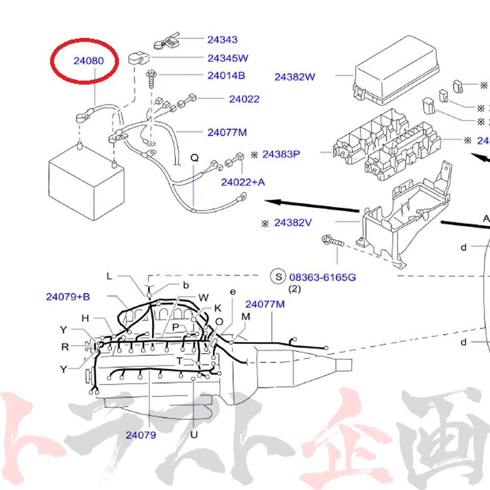 ◆ NISMO ヘリテージ バッテリー ケーブル 寒冷地仕様 スカイライン GT-R R32/BNR32 #660122008 - トラスト企画