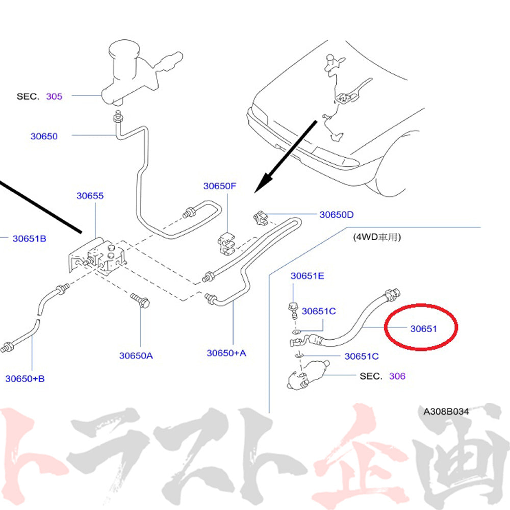 □ NISMO ヘリテージ クラッチ ホース スカイライン GT-R R32/BNR32 ##660152012 - トラスト企画