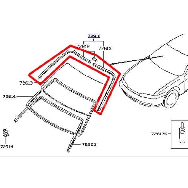 S14 シルビア ドアモール トランクモール セット - パーツ